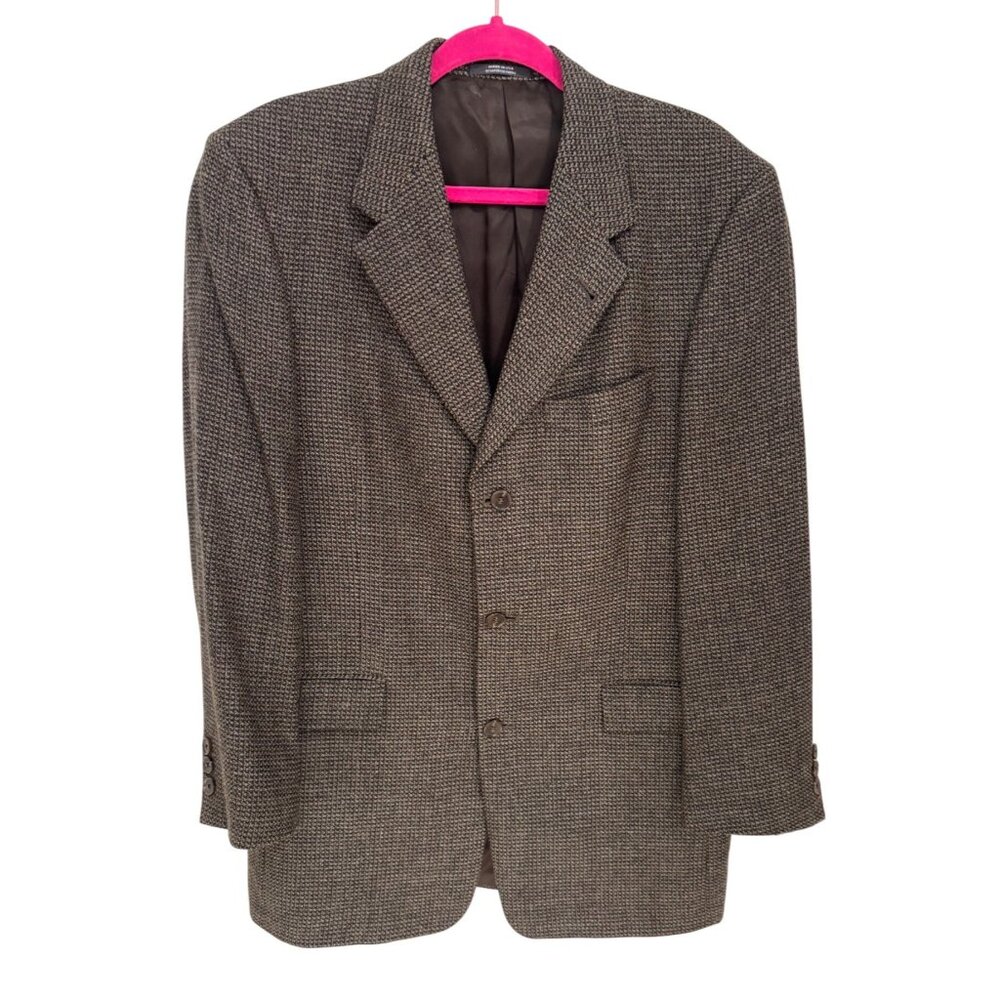 Hart Schaffner Marx Proffitts Harris Tweed 40R Wool Blazer Jacket Houndstooth